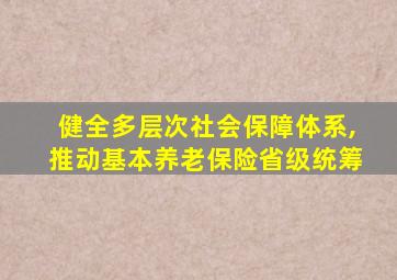 健全多层次社会保障体系,推动基本养老保险省级统筹