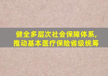 健全多层次社会保障体系,推动基本医疗保险省级统筹