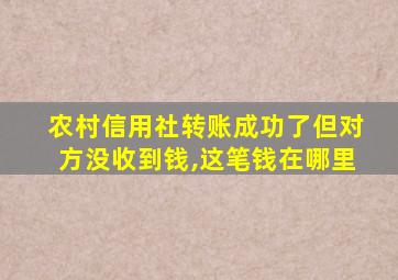 农村信用社转账成功了但对方没收到钱,这笔钱在哪里