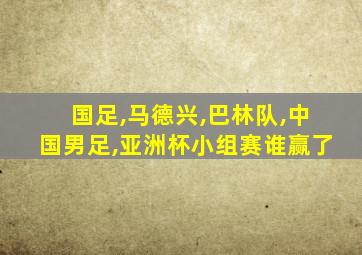 国足,马德兴,巴林队,中国男足,亚洲杯小组赛谁赢了