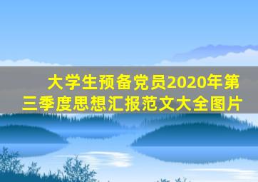 大学生预备党员2020年第三季度思想汇报范文大全图片