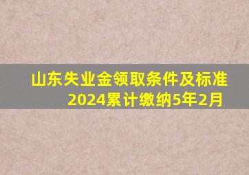 山东失业金领取条件及标准2024累计缴纳5年2月