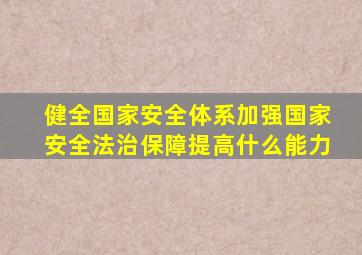 健全国家安全体系加强国家安全法治保障提高什么能力