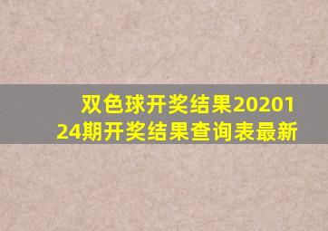 双色球开奖结果2020124期开奖结果查询表最新