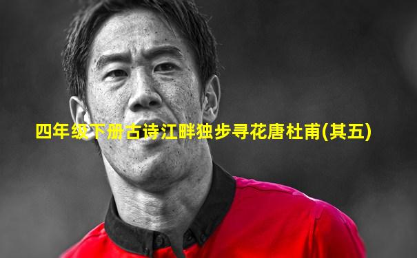 四年级下册古诗江畔独步寻花唐杜甫(其五)