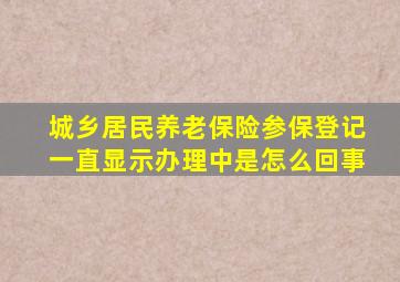 城乡居民养老保险参保登记一直显示办理中是怎么回事