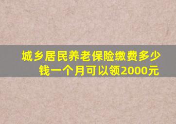 城乡居民养老保险缴费多少钱一个月可以领2000元
