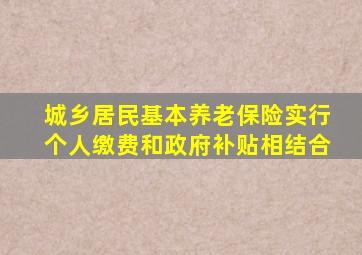 城乡居民基本养老保险实行个人缴费和政府补贴相结合