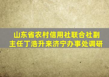 山东省农村信用社联合社副主任丁浩升来济宁办事处调研