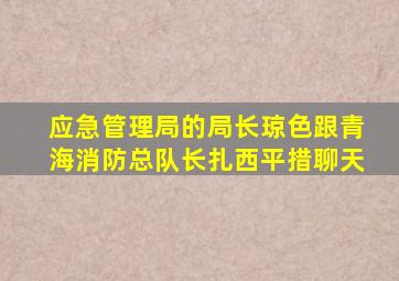 应急管理局的局长琼色跟青海消防总队长扎西平措聊天