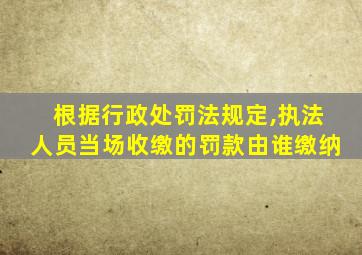 根据行政处罚法规定,执法人员当场收缴的罚款由谁缴纳