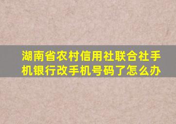 湖南省农村信用社联合社手机银行改手机号码了怎么办