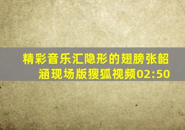 精彩音乐汇隐形的翅膀张韶涵现场版獀狐视频02:50