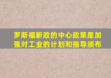 罗斯福新政的中心政策是加强对工业的计划和指导颁布