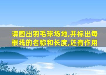 请画出羽毛球场地,并标出每根线的名称和长度,还有作用
