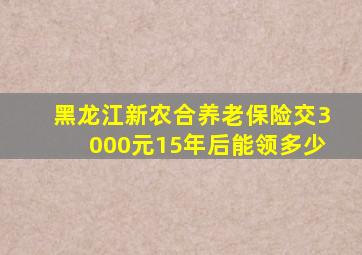 黑龙江新农合养老保险交3000元15年后能领多少